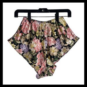 Vintage Victoria’s Secret Gold Label Floral High Cut Satin Bloomers Shorts M